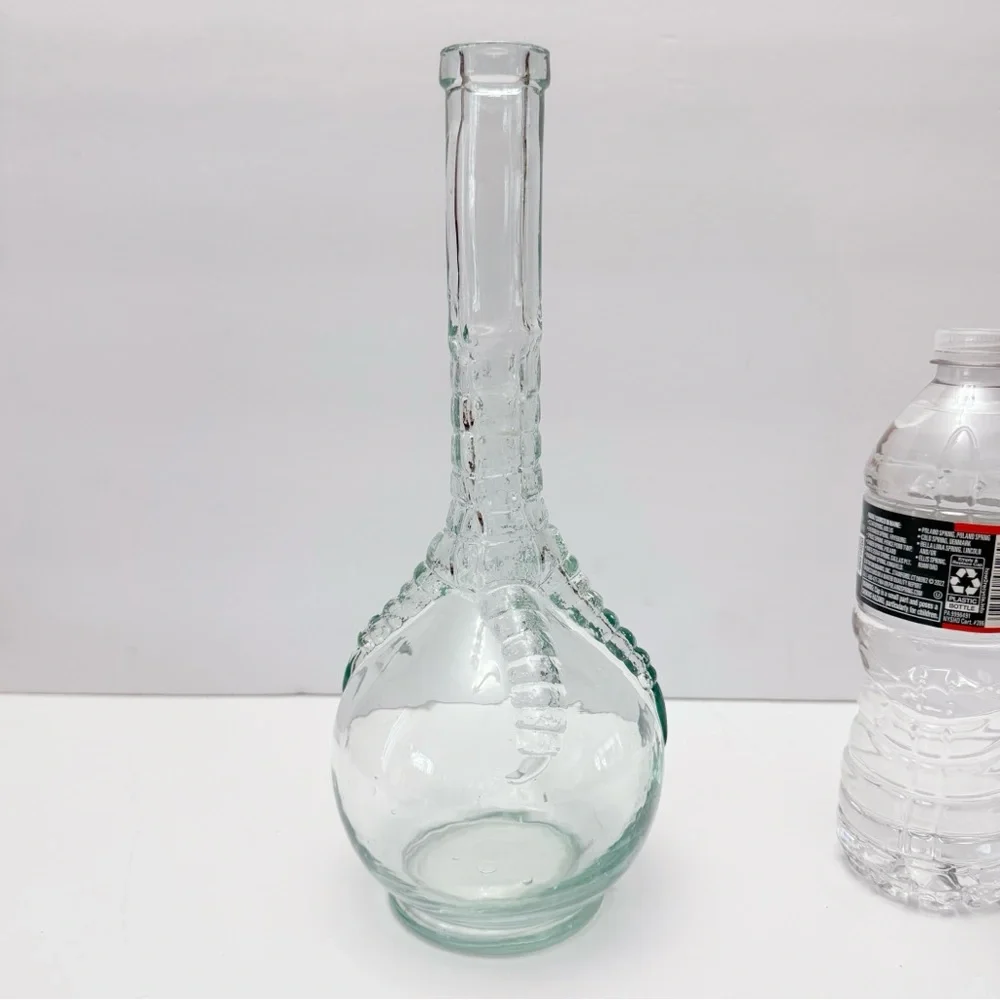Vintage Glass Ball Claw Foot Chicken Foot Bottle Vase 11 1/4”